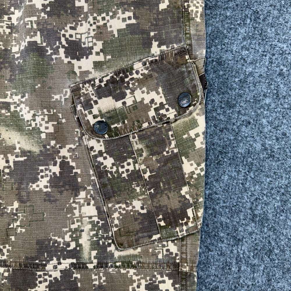 Empire Digital Camo Cargo Pants Mens Large Green Ripstop Tactical Drawstring Y2K - Picture 10 of 16